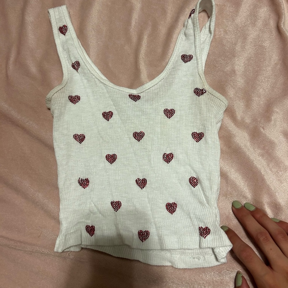 Emma and Sam Rhinestone Heart Tank